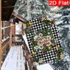Gd-Dq09050103-1pc Black And White Buffalo Check Welcome Christmas Garden Flag_1-28X40 Inch Outdoor Garden Flag Double-Sided Home Decor Courtyard Decor