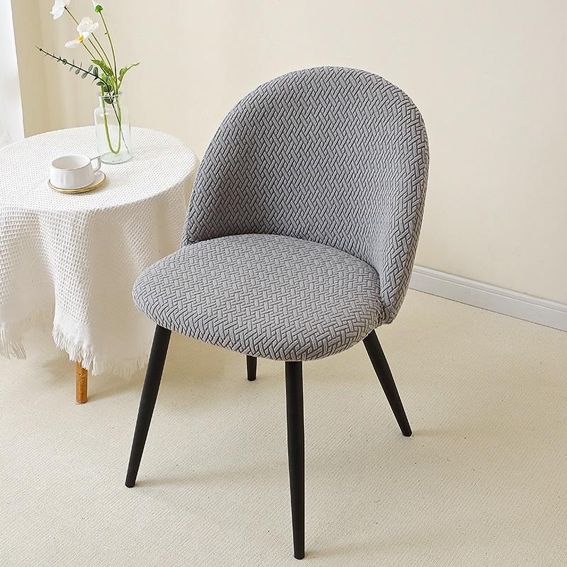 1/2Pcs Soft Jacquard Dining Chair Cover Curved Duckbill Chair Slipcover Short Back Seat Cover For Living Room El Wedding