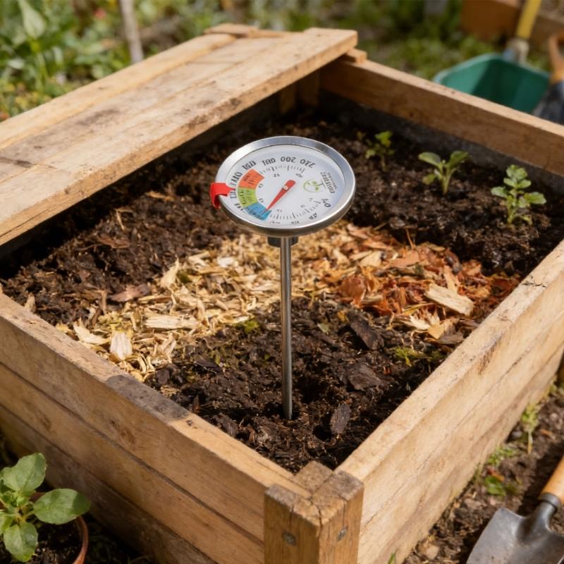 Reliable Soil Temperature Tool Temperature Instrument 6.3cm Face 400Mm Rod Waterproof for Organic Farming And Gardening