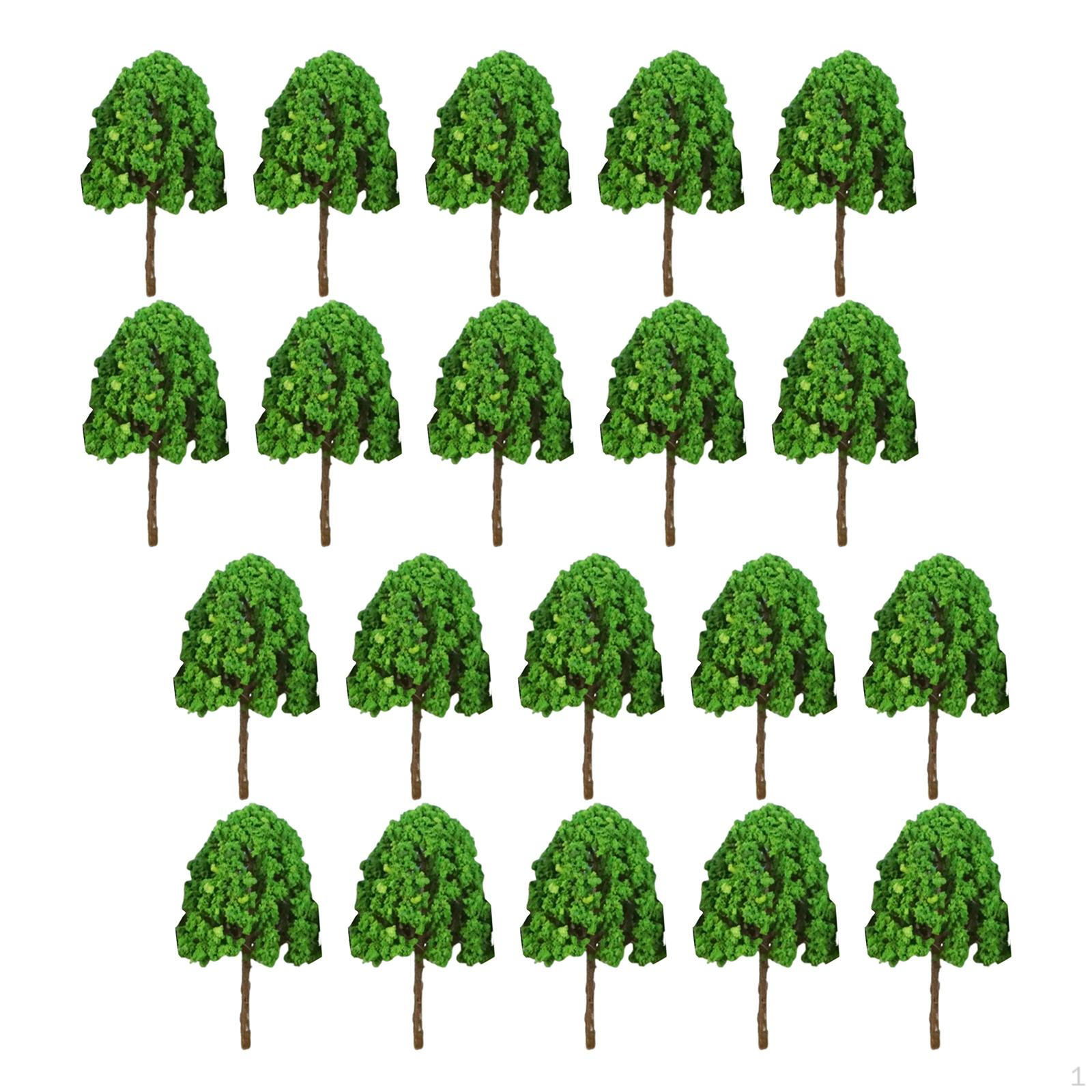 

20 Pieces 7.5cm Model Trees Diorama Supplies Decorations Props, Train Scenery Architecture зелений