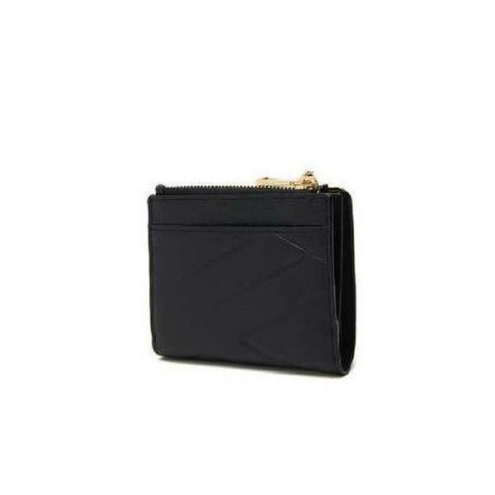 Daks Black Leather Dd Logo 2 Fold Top Zip Wallet Dcwa3e417bk