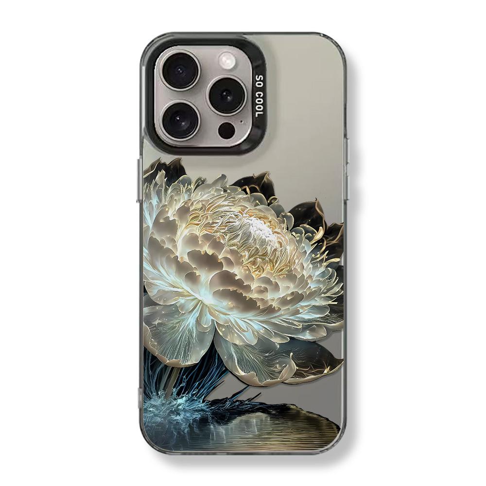 Applicable to iPhone17Pro Max Lotus Bamboo Mobile Phone Case Apple 15/14 Niche 14Pro Advanced 13 Anti-drop
