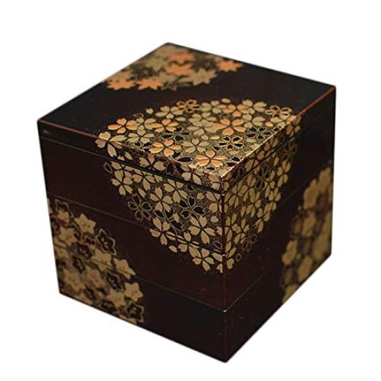 bento Hanamaru Shunju Spring and Autumn 5 for lacquered with tamari Kitaichi Lacquerware Japanese-made three-tiered box, (Flower-shaped pattern),