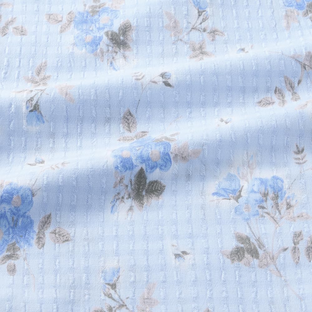 Gunze Long Sleeve Pajamas and Pants Elastic Sleeve and Leg Purple Women's (with Holes), 100% Cotton, Xylitol-Treated,