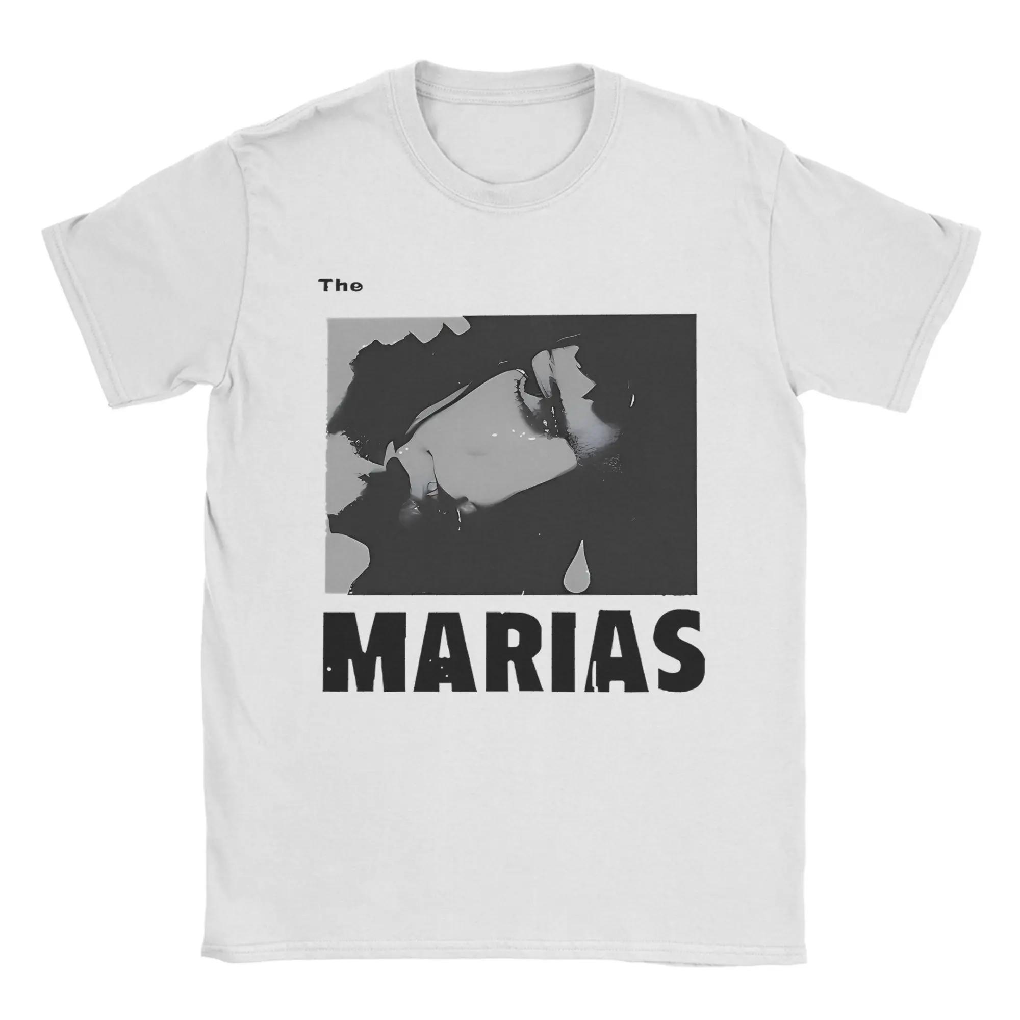 Футболка с логотипом группы The Marias Мужская Женская Новинка Хлопковая Футболка С круглым вырезом С коротким рукавом Футболка Большого размера Топы S разноцветный