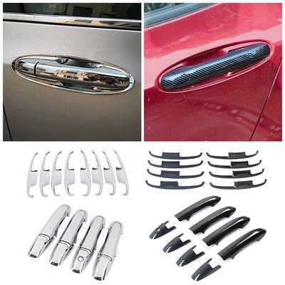 For Honda City 2007-2013 GM2 GM3 Accessories Exterior Door Handle Cover Door Bowl Covers Trim Chrome Carbon Fiber Color Decor