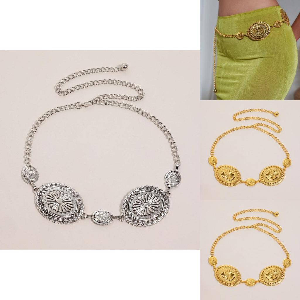 Elegant Metal Womens Waist Chain With Carved Detailing For Summer Fashion Accessory
