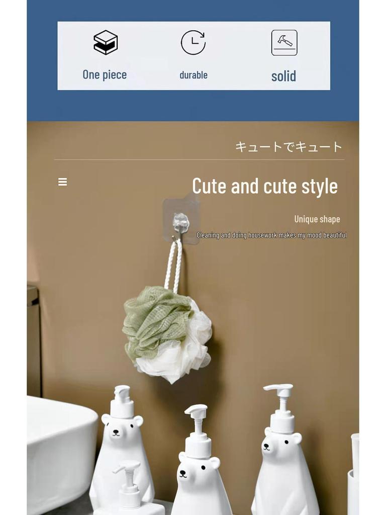 Creative Polar Bear Dispenser: Cute Children's Hand Soap, Lotion, Dish Soap, and Shower Gel Bottle