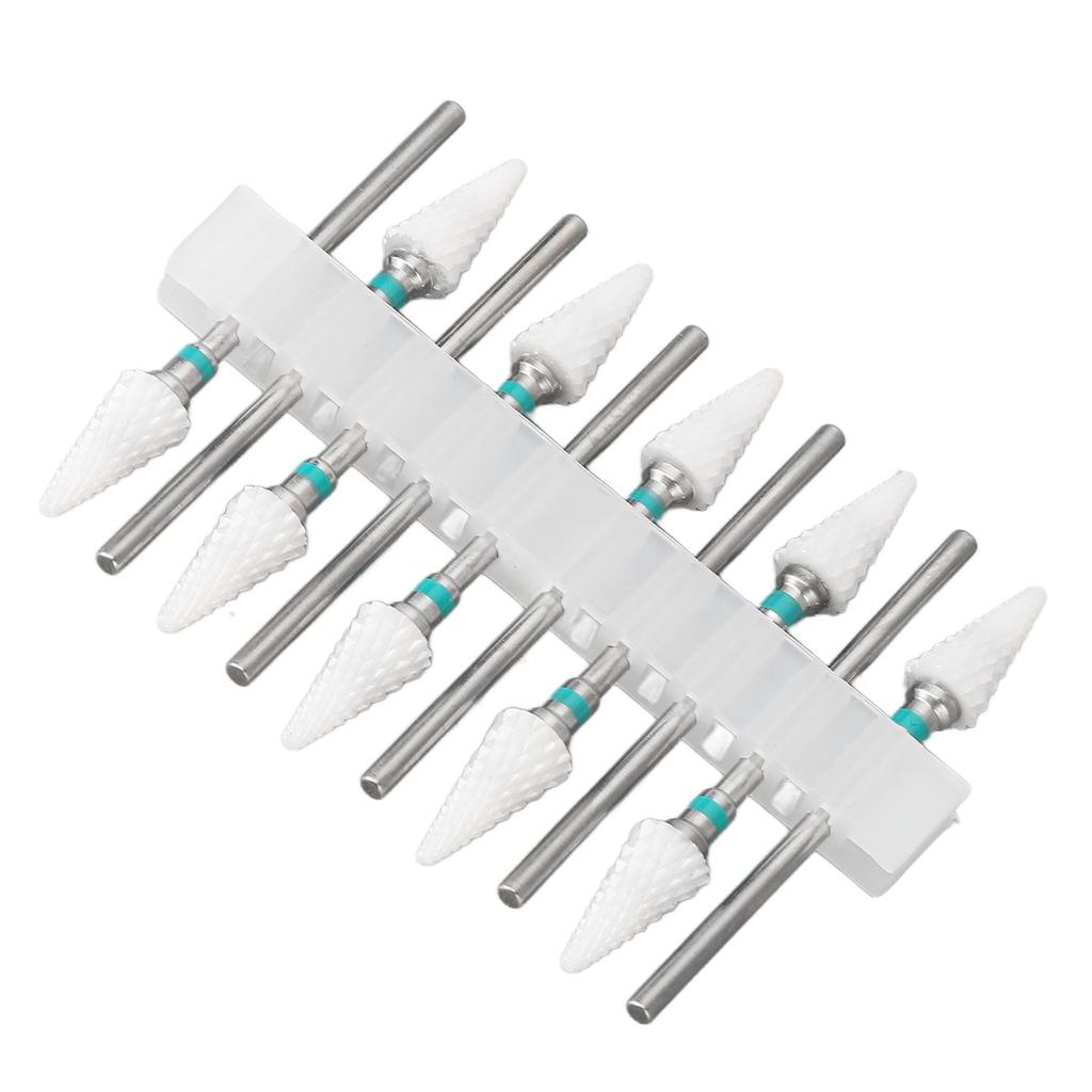 10pcs Nail Drill Bit Set Professional Home Salon Ceramic Cuticle Remover Bits for Nail Artist