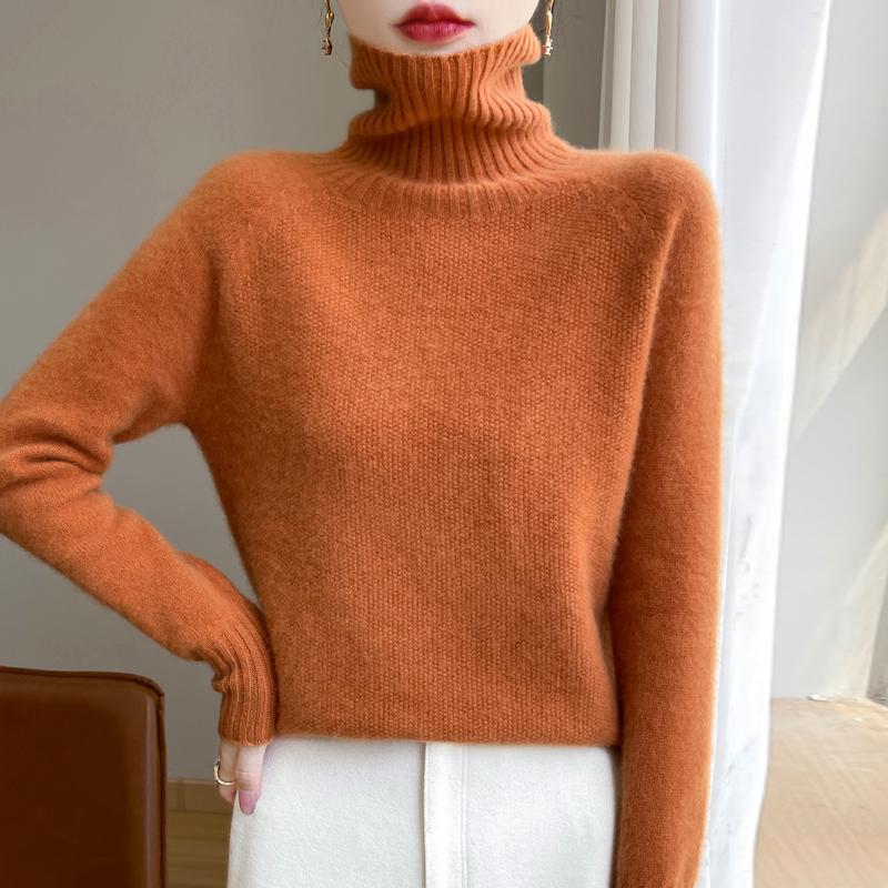 Women's Cashmere Sweater Qinghe Cashmere 30% Cashmere 70% Wool Autumn and Winter Cashmere Thick Pullover Soft and Warm