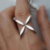 Unique Ring For Women Adjustable Vintage Cross Flower  Party Birthday Gift