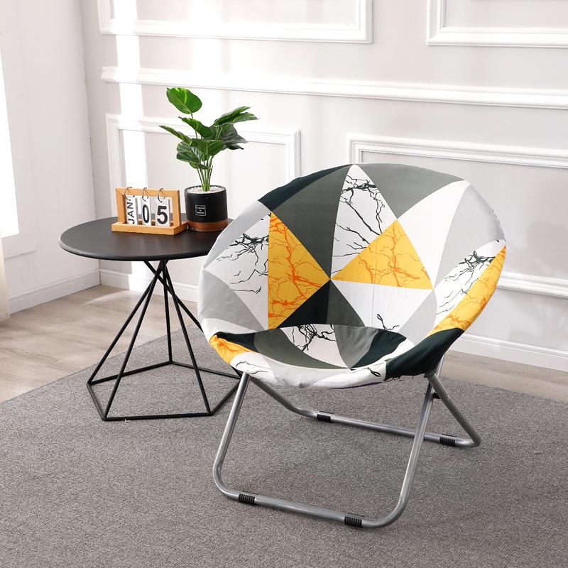 1Pcs Round Moon Chair Cover Spandex Saucer Chair Covers Elastic Washable Fishing Chair Seat Protector Slipcovers Dustproof