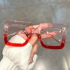 Large Square Frame Clear Lens Glasses Color Block Fashion Decorative Glasses Computer Spectacles For Women Men