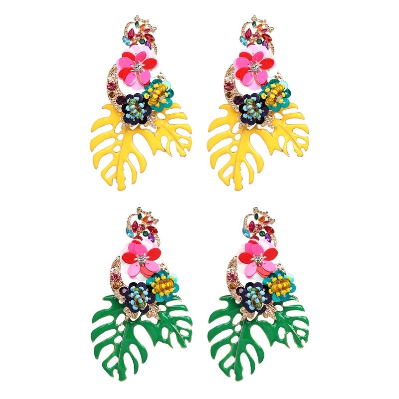 1 Pair Ins Japanese and Korean Fashion All-match Temperament Earrings Leaf Earrings Simple Cold Wind Women Jewelry