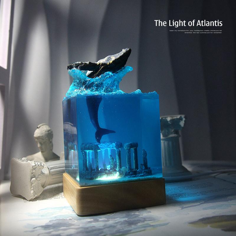 Marine Resin Epoxy Resin Decorative Items Usb Healing Exquisite Desktop Luminous Home Decorations Birthday Gifts Souvenirs