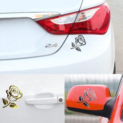 Adesivo per specchietto retrovisore con decorazione per sopracciglia, decorazione per auto, fiore rosa, moda