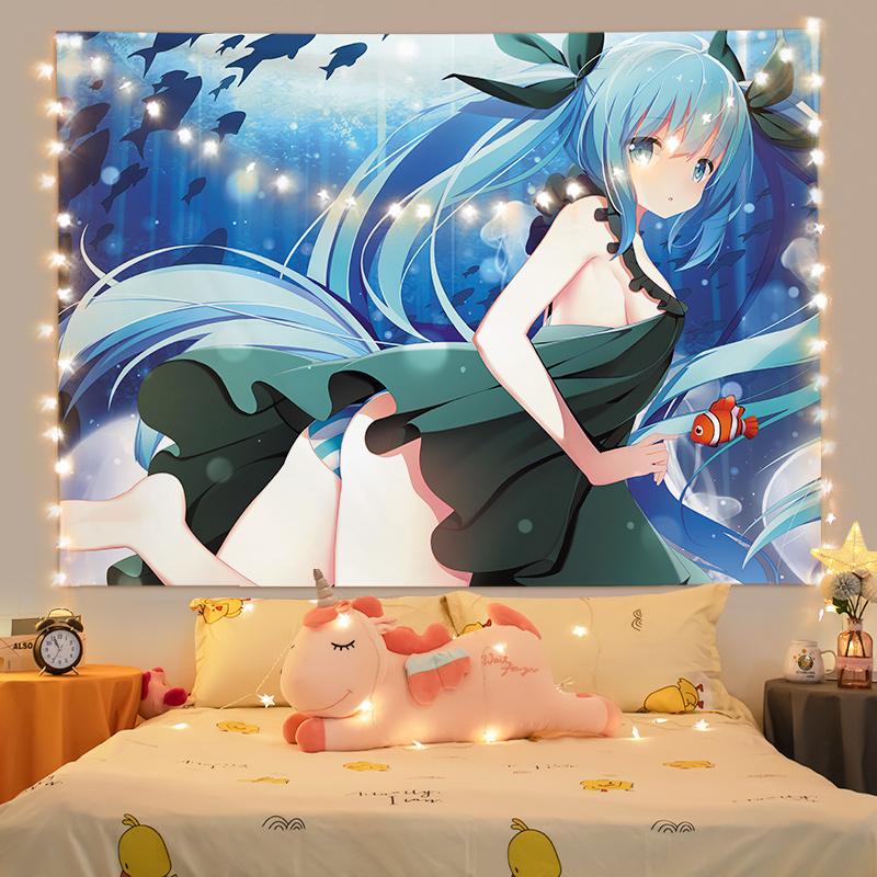 Ashou Anime Girl Tapestry Pink Room Decor Tapestry Wall Hanging Anime Wall Decor Home Kawaii Room Decoration Tapestries