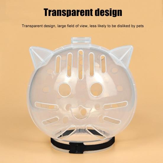 Katzenblasenmaulkorb Transparent Atmungsaktiv Kätzchenhaube Bissverhinderung Haustierhelm für Katzen Pflege Baden Krallenschneiden Sicher