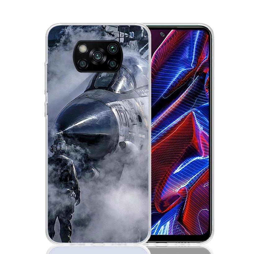 Military Aircraft Warship Fighter Case Phone Cover for Xiaomi Redmi Note 10 9 9S 8 8T 7 5 Pro Mi 12T 11T 10T 9T 12 11 Lite A3 A2