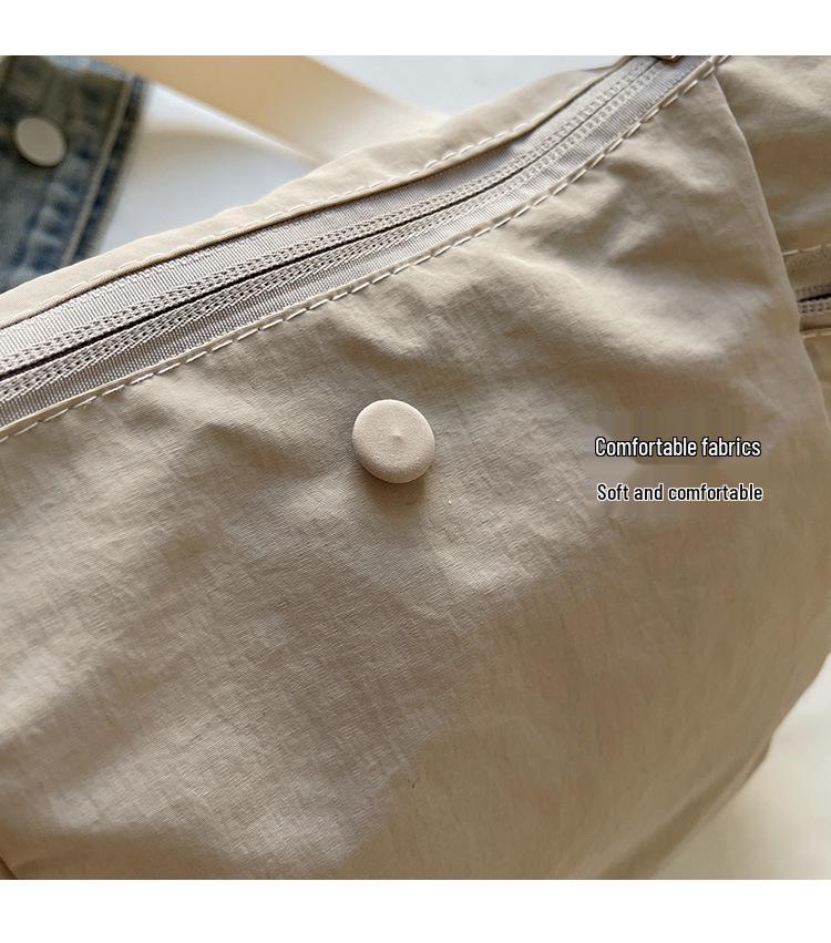 Women's Lightweight Canvas Crossbody Bag: Large Capacity, Versatile Single Shoulder Dumpling Design
