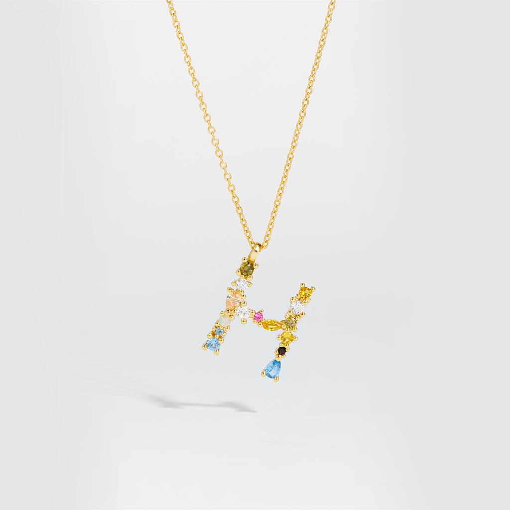 925 Sterling Silver Gold Letter M Pendant Initial F Alphabet Necklace Monogram Opals 2020 Women Accessories Jewelry