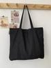 Light Blue One-Shoulder Canvas Bag - Large Capacity, Unisex, Korean Style, Zip Closure