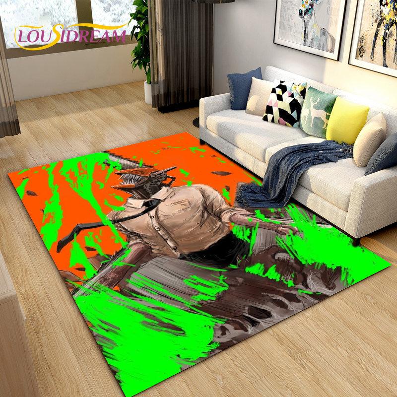 3D Anime Chainsaw Man Denji Cartoon Area Rug,Carpet Rug for Living Room Bedroom Sofa Doormat Decoration, Kids Non-slip Floor Mat