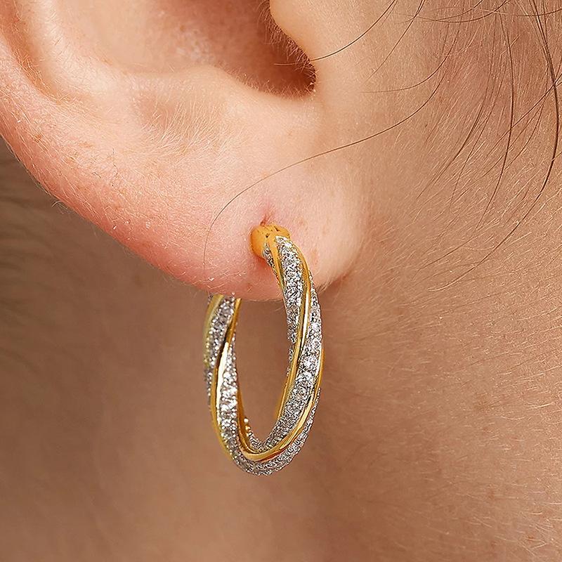 Retro Hong Kong style temperament earrings, fashionable geometric circle ears, metal ear buckles, hot-selling Temu light luxury earrings