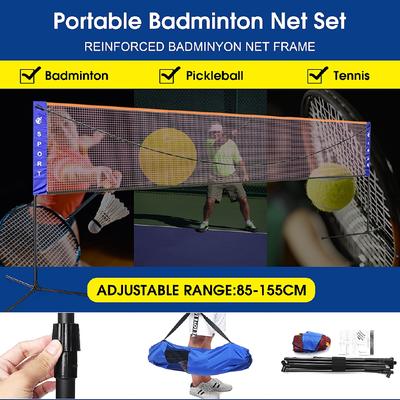 610cm Genişlik Ayarlanabilir Yükseklik Spor Badminton Ağı Taşınabilir Badminton Voleybol Tenis Ağı Seti Stand/Çerçeve ve Taşıma Çantası ile