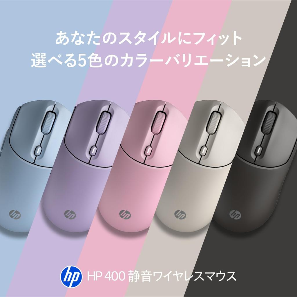 HP 400 Silent Wireless Mouse Bluetooth USB Dongle Sensor Up To 6000 Silicone Battery Life Up To 24 Ambidextrous Design Blue 2.4GHz Connection,