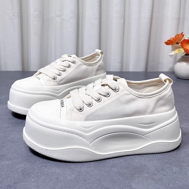 Fashion Hollow Breathable Height Increase Women's Shoes Lace Platform Thick Bottom Sneakers Summer Fashion Comfortable Sneakers Women