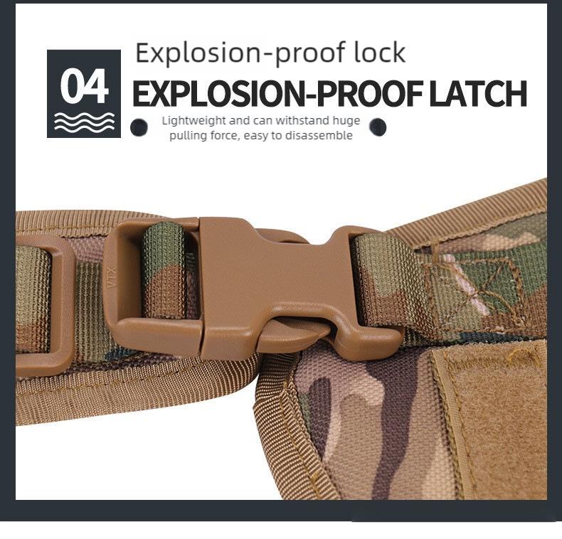 Outdoor Tactical Dog Harness with Leash, Vest & Clothing - Nylon Military Training Gear