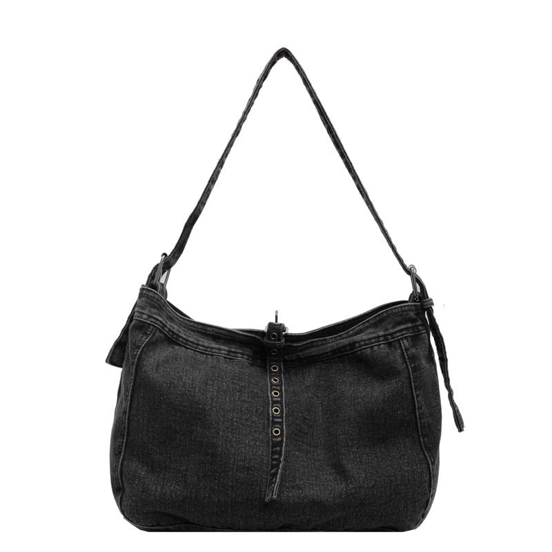 Große Tragetasche Damen Denim Schultertasche Unterarmtasche