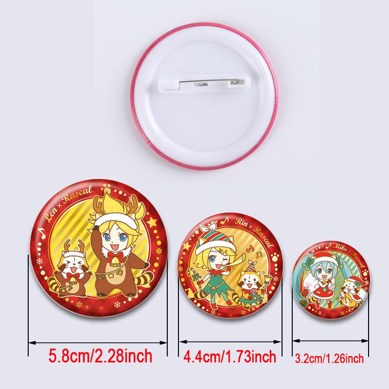 32/44/58mm Hatsune Miku Cartoon Figure Brooches Cosplay  Exquisit Badge for Collar Backpack Hat Accessory Handmade Enamel Pins Decoration