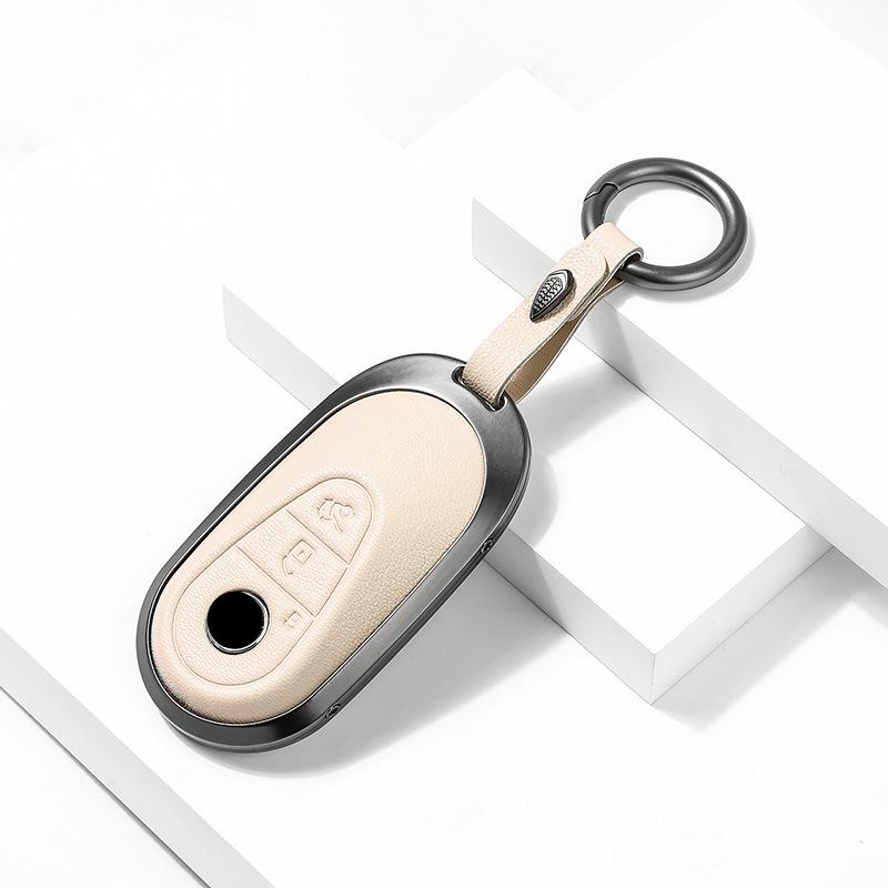 Metall Leder Auto Fernbedienung Schlüsselhülle Etui Halter Schale Schlüsselanhänger für Mercedes Benz Neue C260L E300L S400L EQE GLC CLE C E S Klasse
