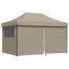VidaXL Tente de réception pliable escamotable 4 parois latérales taupe, tente, tente à auvent, auvent de gazebo 4004978