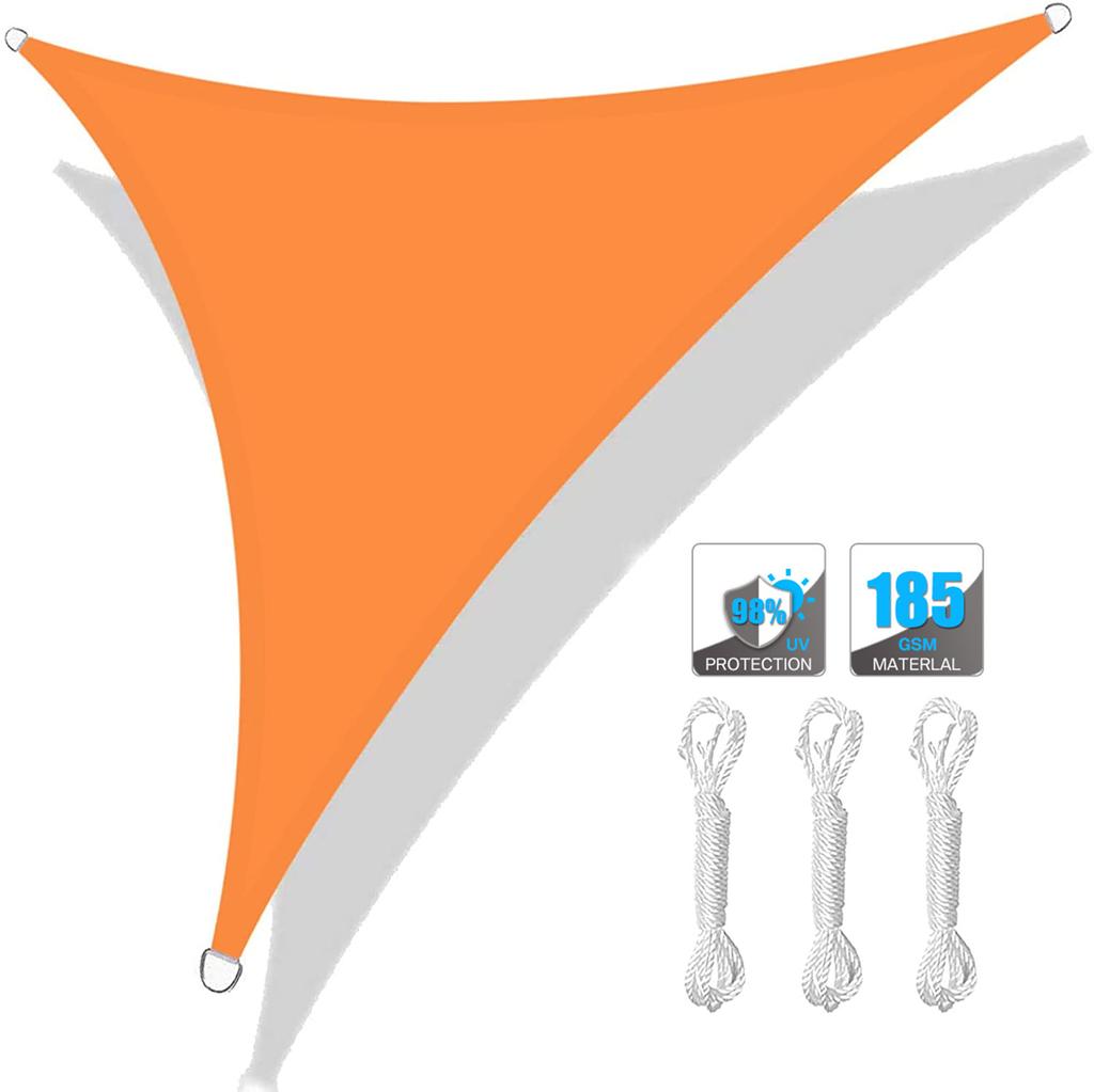 Triangle 2/3/3.6/5M Canopy with Fastening Ropes Premium Weatherproof Breathable Sun Shelter Sun Shade Sails Cloth Outdoor Awning