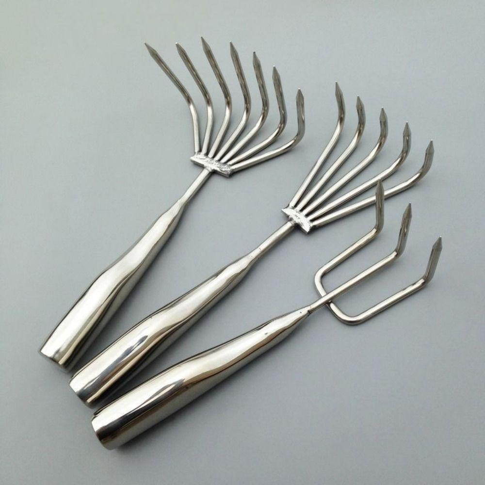 3/5 Claws Small Leaf Rakes Stainless Steel Weeding Removal Puller  Planting Vegetable