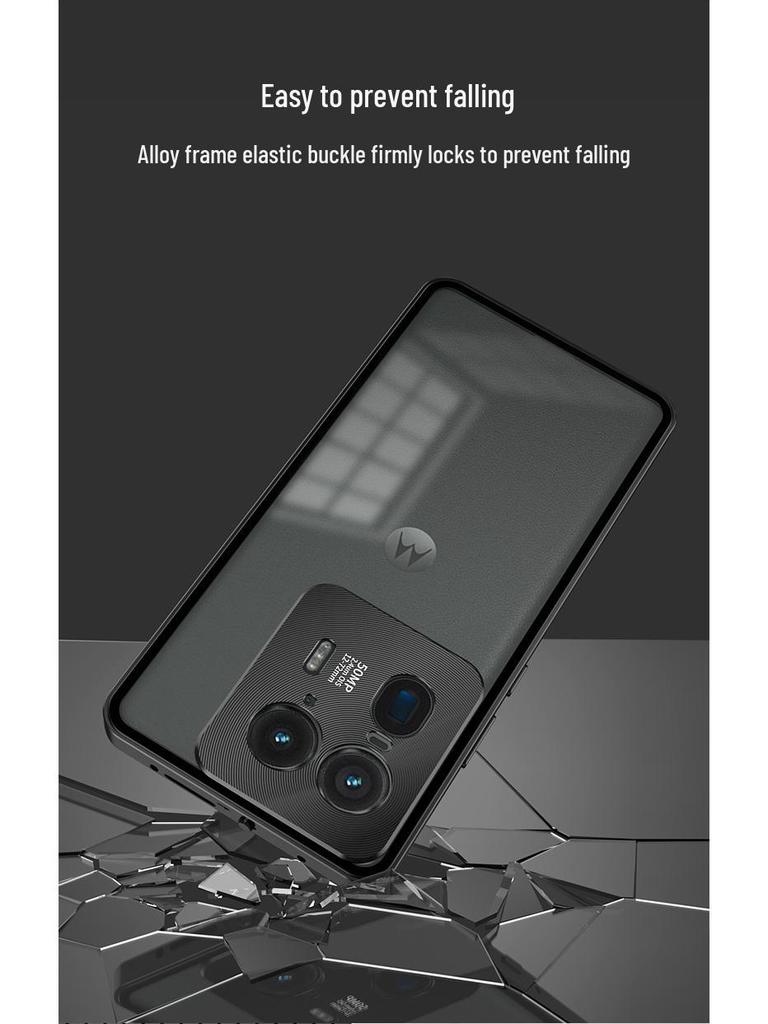 Motorola X40/X50Ultra Aluminum Alloy Snap Button Phone Case