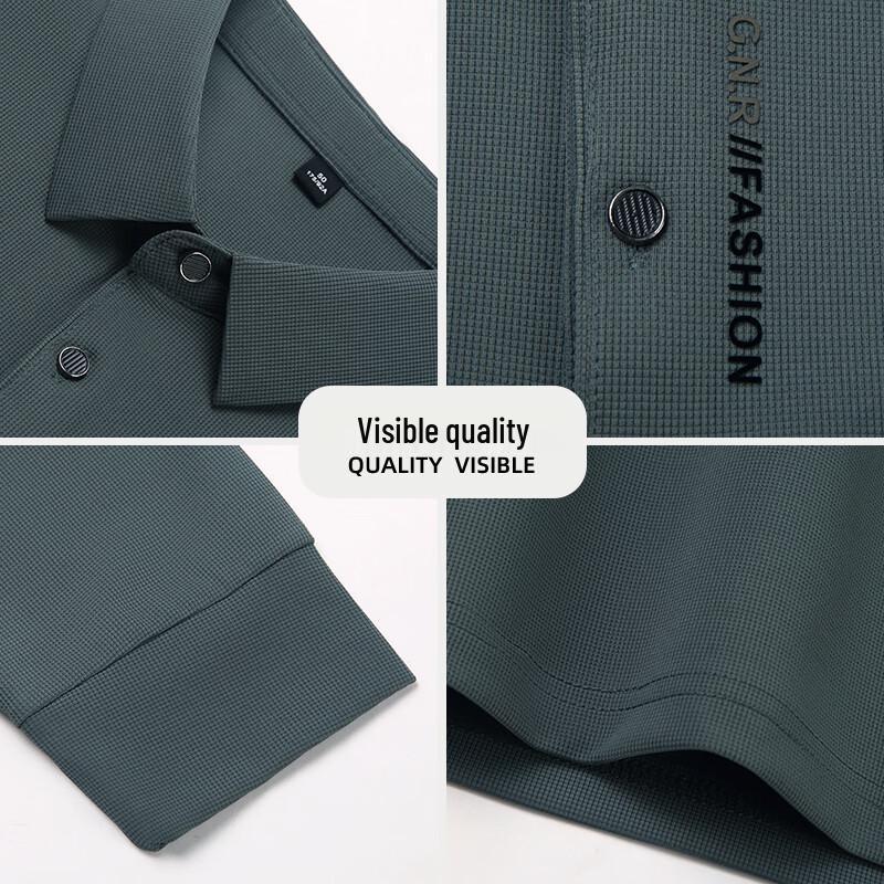 TUCANO Men's Seamless Wrinkle-Free Long Sleeve Polo Shirt