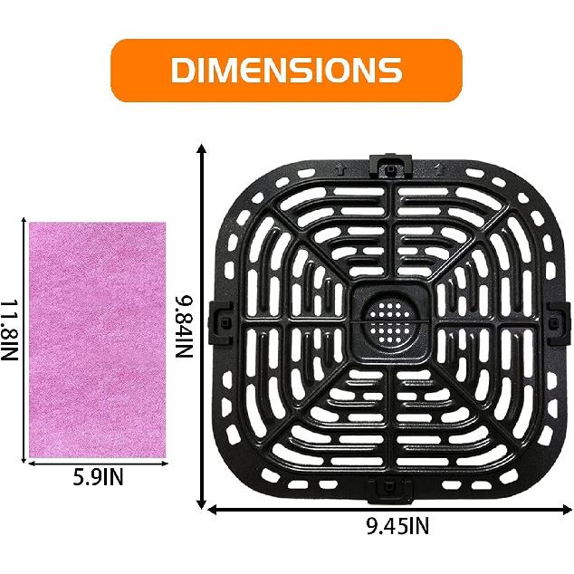 6QT Air Fryer Rack for Instants Pot Vortex Plus 6QT XL Air Fryers, Premium Air Fryer Grill Crisper Plate Pan Tray Grate Shelf Grid for Instants