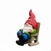Resin Garden Gnome Decor, Rocking Chair Dwarf, Vintage Country Style, Outdoor Decoration