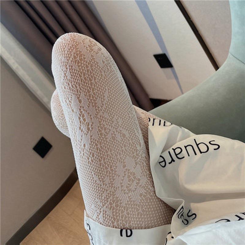 

Білі панчохи з соняшниками Сексуальні сітчасті панчохи з вирізами Чисто білі панчохи 2025 Нові сітчасті панчохи від інтернет-знаменитостей One Size