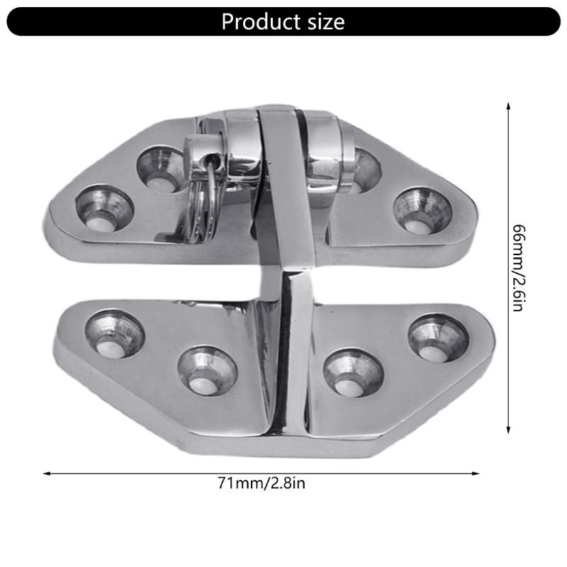 Stainless Steel 316 Marine Hinges 66x71mm with Removable Pin Suitable for Deck Fitting, Boat/Yacht Hardware Installation