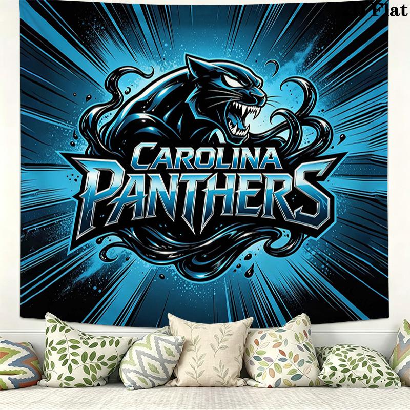 Carolina Panthers Wall Tapestry Aesthetic Wall Hanging Printed Fabric Blanket Decorative Tapestries for Bedroom Living Room Home Decor