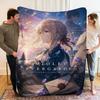 Violet Evergarden Letter Theme Anime Flannel Throw Blanket, Soft Blanket for Sofa Bed, Anime Print Home Decor