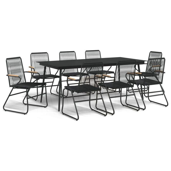 VidaXL Ensemble à Manger de Jardin 9 pcs, Ensemble de Mobilier d'Extérieur avec Table et Chaise, Meubles de Patio Terrasse, 3060272