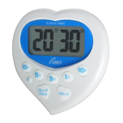 LINKSY LT801WM Heart-Shaped Joyful Timer, White/Blue, Makes Waiting Time Fun