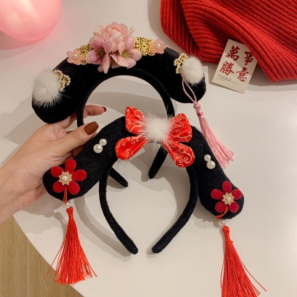 Flower Hanfu Headband Pearl Ancient Style Hair Hoop Classical Chinese Style Headwear  Princess