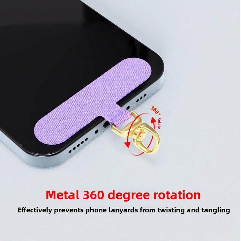 360 Degree Rotating Mobile Phone Lanyard Gasket Cloth Connecting Piece Mobile Phone Case Chain Metal Hanging Piece Card with Buckle Clip